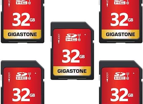GIGASTONE 32GB 5-Pack SD Card UHS-I U1 Class 10 SDHC Memory Card High-Speed Full HD Video Compatible with Canon Nikon Sony Digital Camera, SPYPOINT TACTACAM WOSPORTS Trail Camera, with 5 Mini Cases